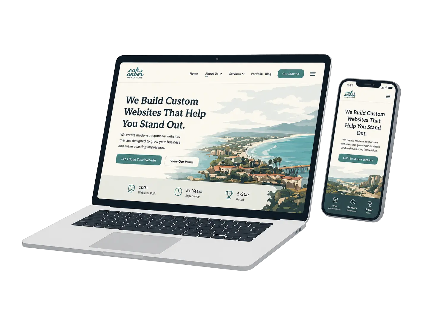 A custom Ventura County website shown on a laptop and phone